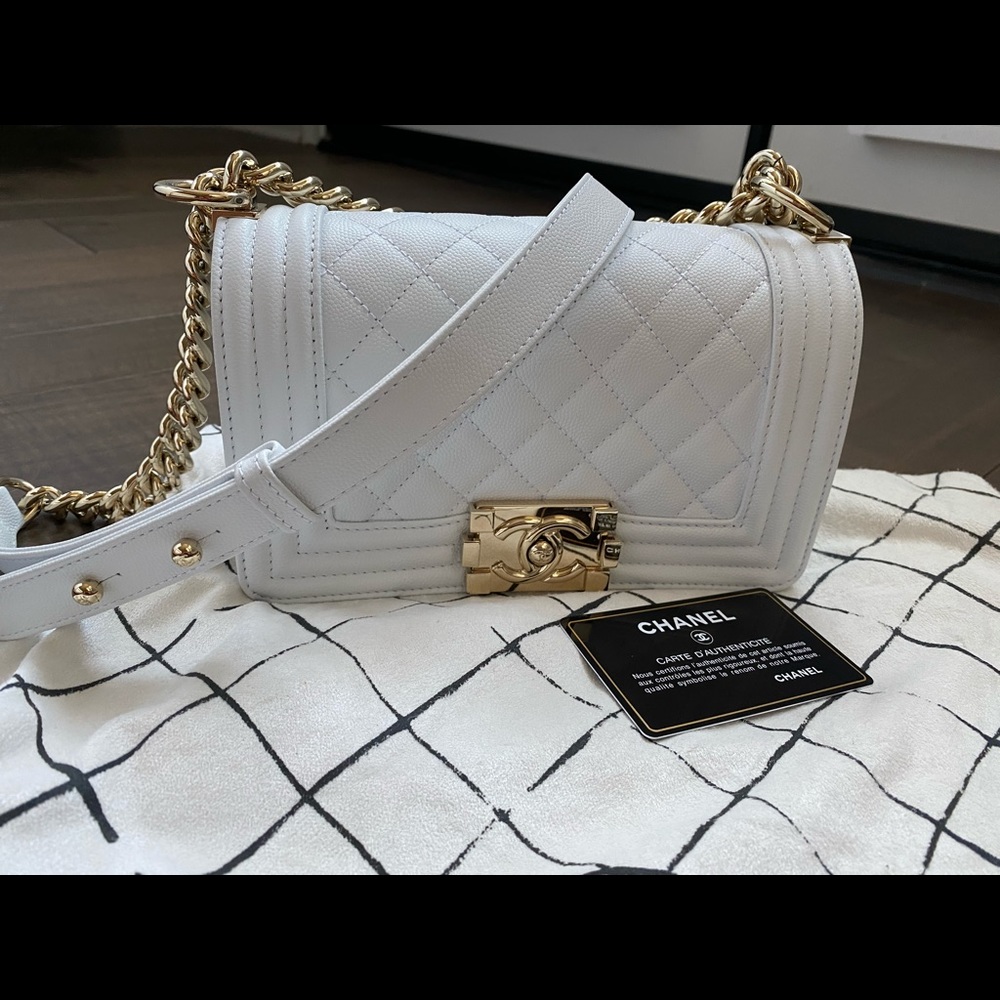 Chanel Boy Flap Bag Quilted Caviar Small